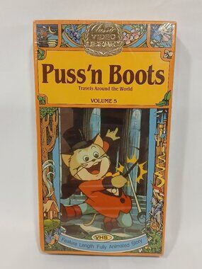 New Puss'N Boots Travels Around The World VHS Tape 1988 Vintage Rare Sealed
